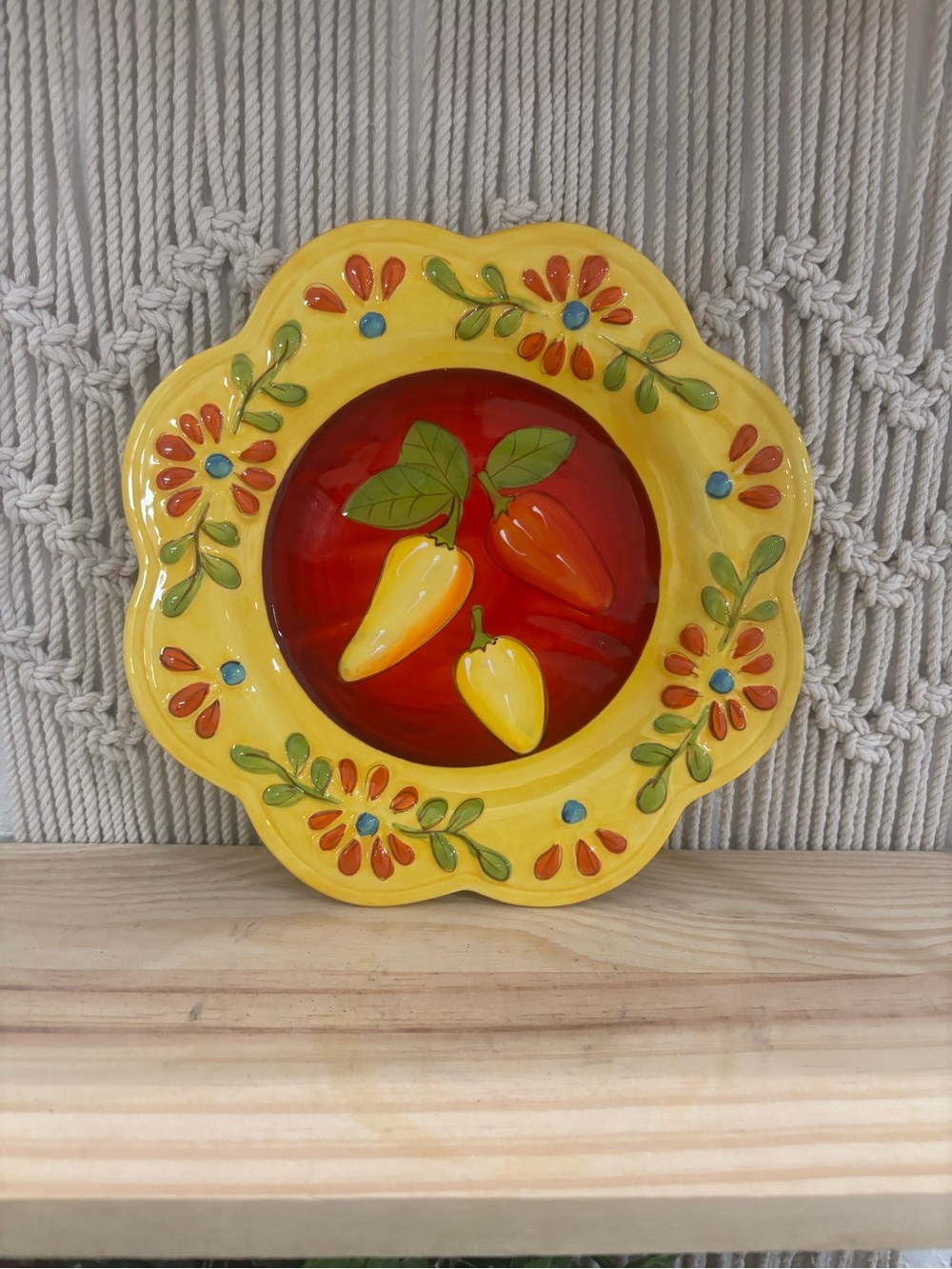 Pier 1 Imports hand-painted earthenware Flores salad plate 8.5 inches